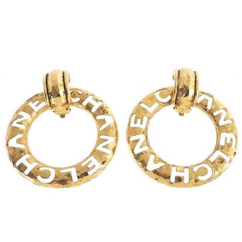 chanel large logo earrings